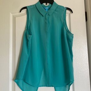 Open Back Button Up Blouse